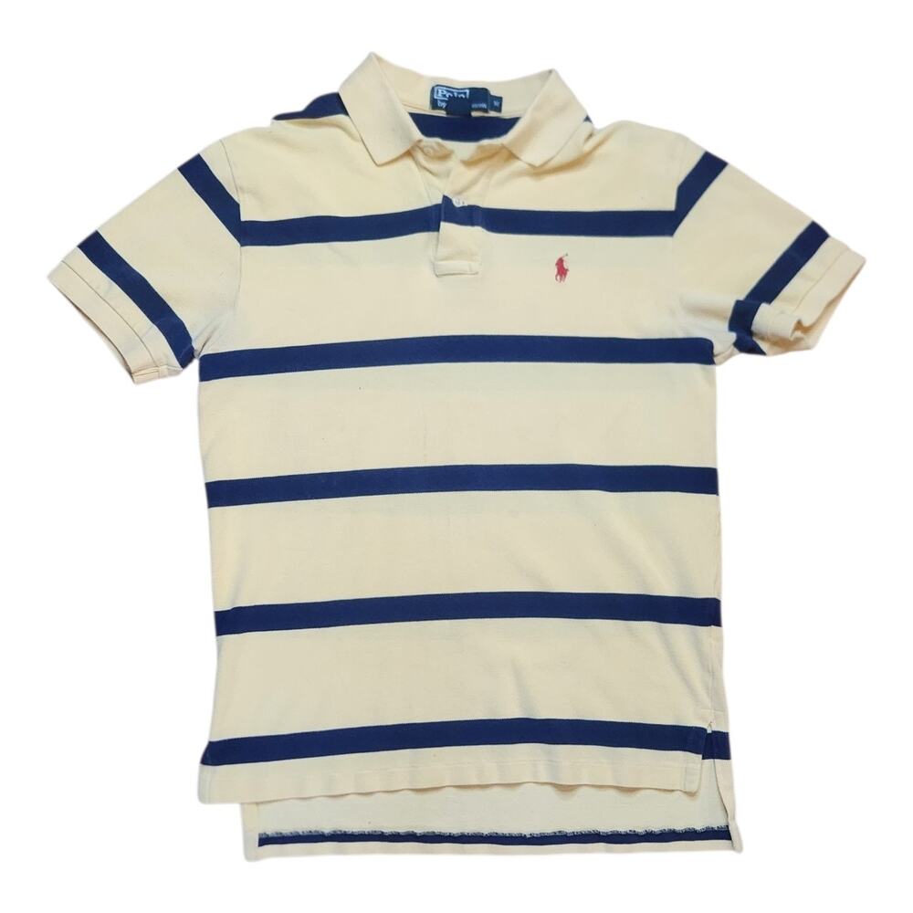 Polo Ralph Lauren Men Stripe Classic Fit Casual Pique Polo Shirt , Sz M